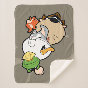 LOONEY TUNES™ Stylised Big Heads Sherpa Blanket