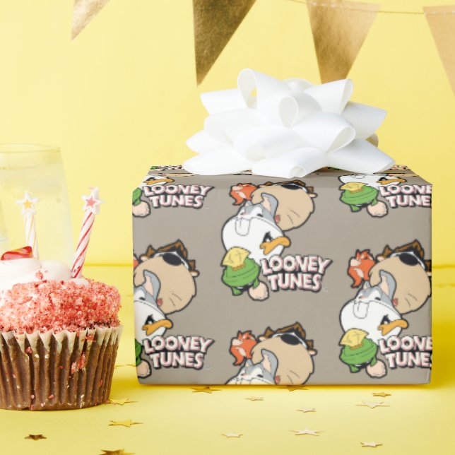 LOONEY TUNES™ Stylised Big Heads Wrapping Paper (Birthday Party)