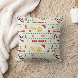 LOONEY TUNES™ SYLVESTER™ & TWEETY™ Holiday Pattern Cushion