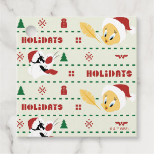 LOONEY TUNES™ SYLVESTER™ & TWEETY™ Holiday Pattern Favour Tags