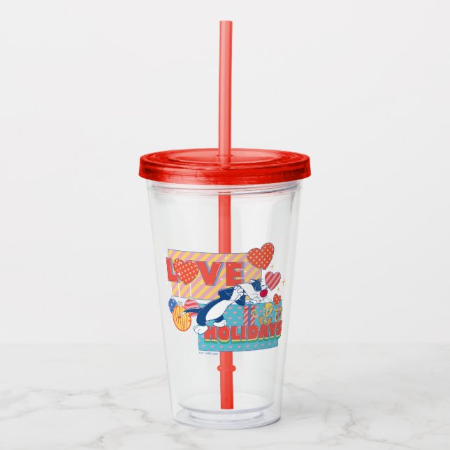 LOONEY TUNES™ | SYLVESTER™ & TWEETY™Love Holidays Acrylic Tumbler (Front)
