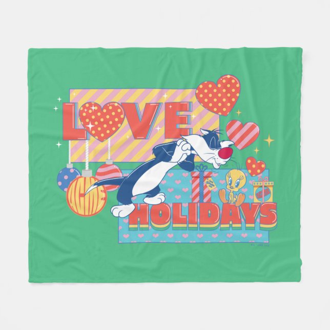 LOONEY TUNES™ | SYLVESTER™ & TWEETY™Love Holidays Fleece Blanket (Front (Horizontal))