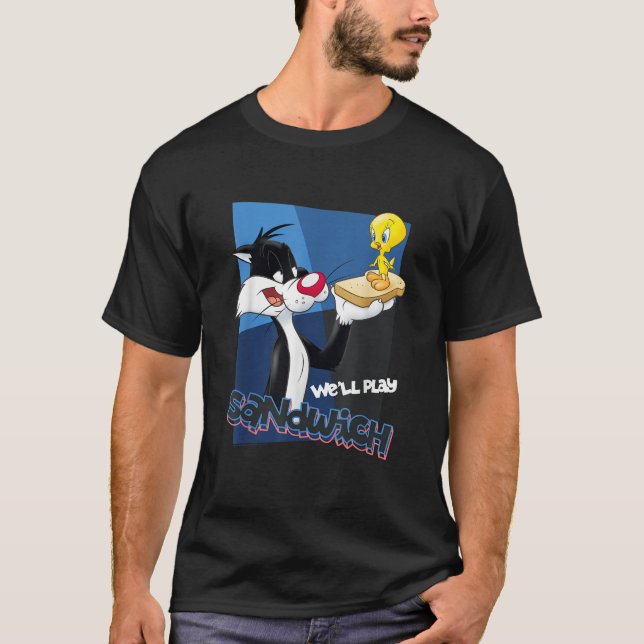 Looney Tunes Sylvester Tweety Sandwich T-Shirt (Front)