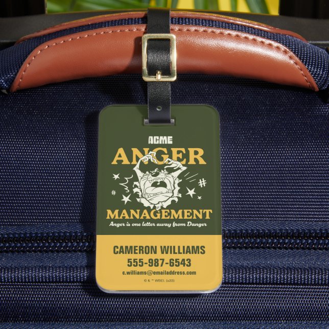 LOONEY TUNES™ |TAZ™ ACME Anger Management Luggage Tag (Front Insitu 2)