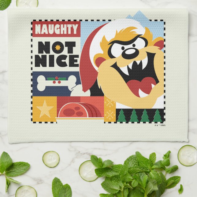 LOONEY TUNES™ TAZ™ Naughty Not Nice Tea Towel (Folded)