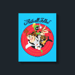 LOONEY TUNES™ "THAT'S ALL FOLKS!™" Bullseye Group Canvas Print<br><div class="desc">LOONEY TUNES™ | Iconic red bullseye rings with TAZ™,  BUGS BUNNY™,  MARVIN THE MARTIAN™,  WILE E. COYOTE™,  and DAFFY DUCK™ emerging from the centre,  featuring the phrase "THAT'S ALL FOLKS!™" written above.</div>