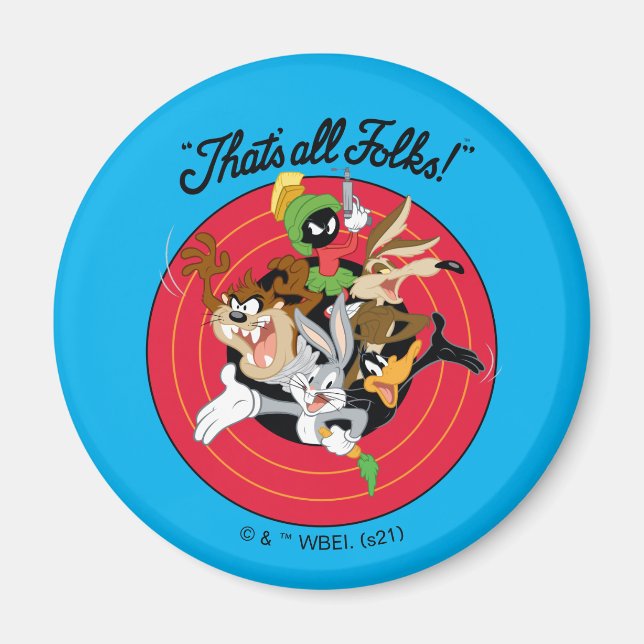 LOONEY TUNES™ "THAT'S ALL FOLKS!™" Bullseye Group Magnet (Front)