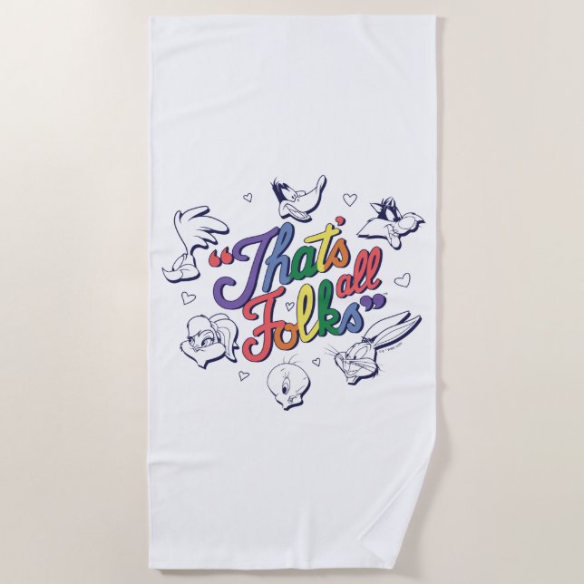 LOONEY TUNES™ - That's All Folks! Pride Badge Beach Towel (Front)
