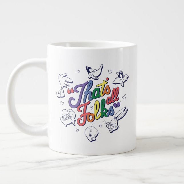 LOONEY TUNES™ - That's All Folks! Pride Badge Large Coffee Mug (Left)