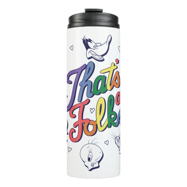 LOONEY TUNES™ - That's All Folks! Pride Badge Thermal Tumbler (Front)