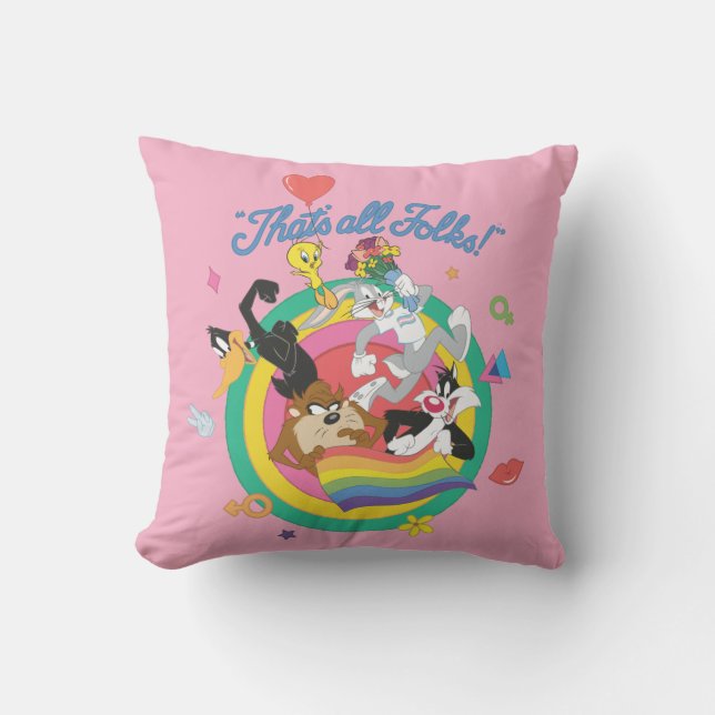 LOONEY TUNES™ - That's All Folks! Pride Bullseye Cushion (Front)
