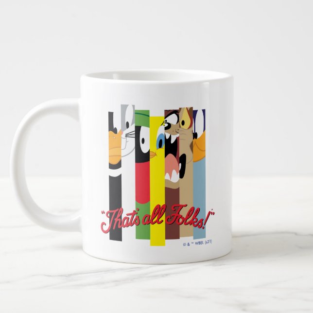 LOONEY TUNES™ THAT'S ALL FOLKS!™ Sliced Characters Large Coffee Mug (Left)