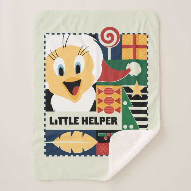 LOONEY TUNES™ TWEETY™ Little Helper Sherpa Blanket (Front)