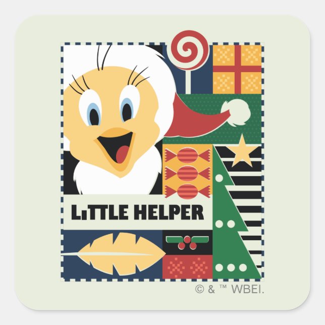 LOONEY TUNES™ TWEETY™ Little Helper Square Sticker (Front)
