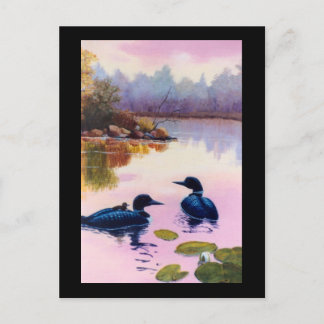 Loons At Twilight Postcard