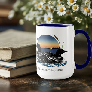 Loons Couple Sunset Blue Mug