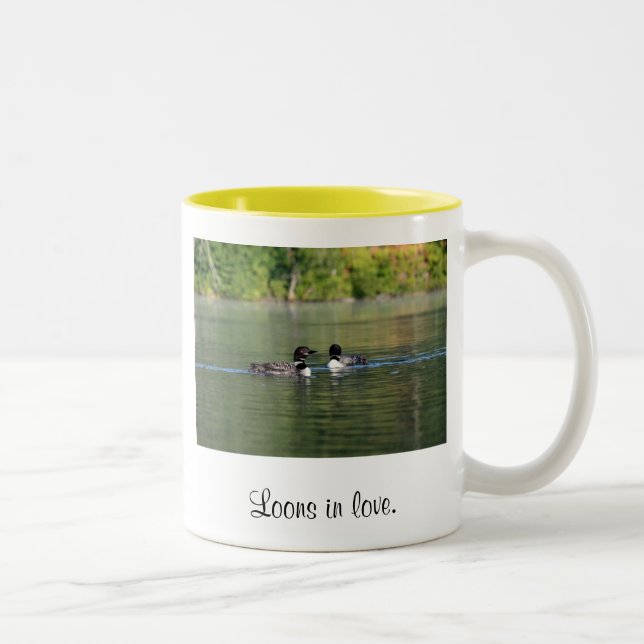 Loons in Love Two-Tone Coffee Mug (Right)