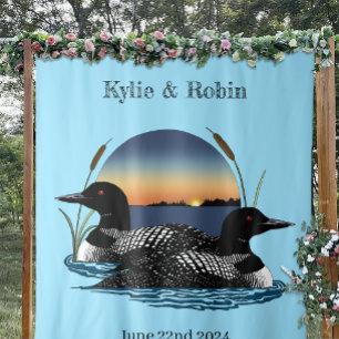 Loons Sunset Bleu Tapestry