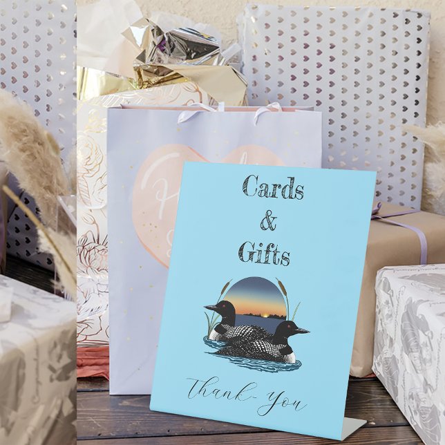 Loons Sunset Blue Cards & Gifts Pedestal Sign (Creator Uploaded)