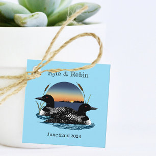Loons Sunset Blue Favour Tags