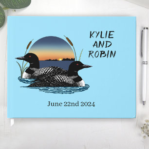 Loons Sunset Blue Guest Book
