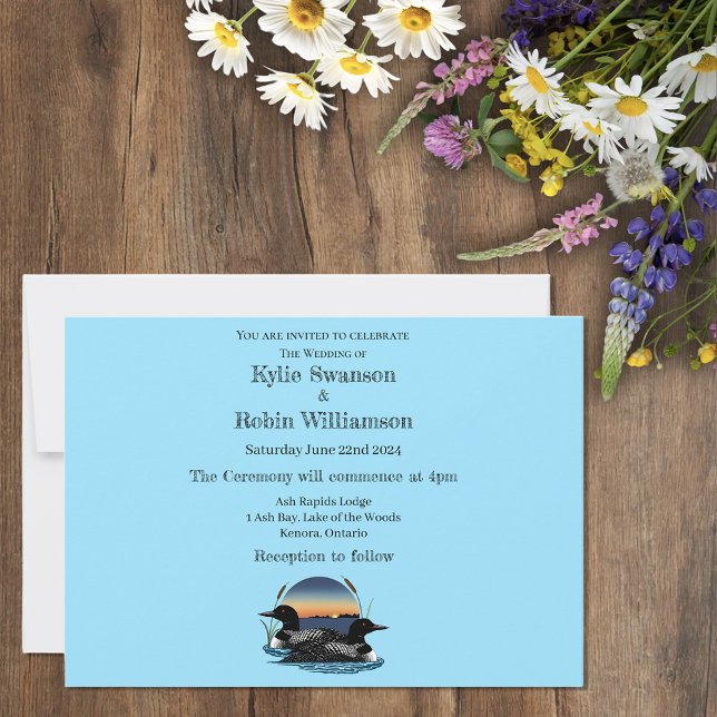 Loons Sunset Blue Invitation (Creator Uploaded)