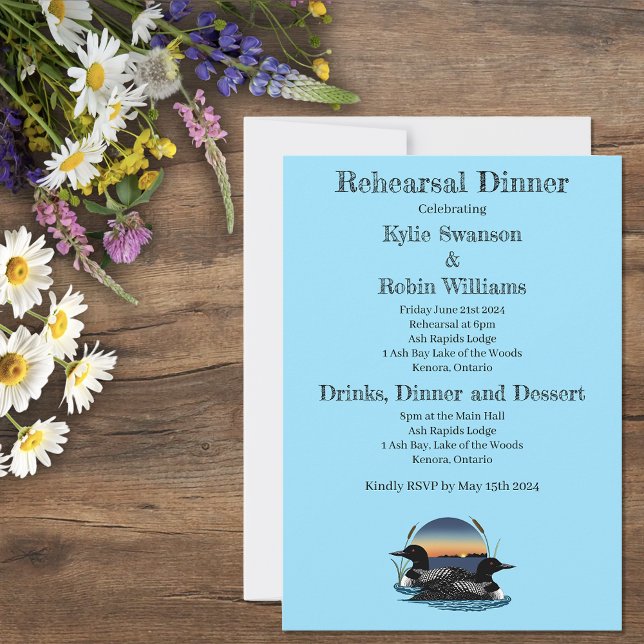 Loons Sunset Blue Invitation (Creator Uploaded)