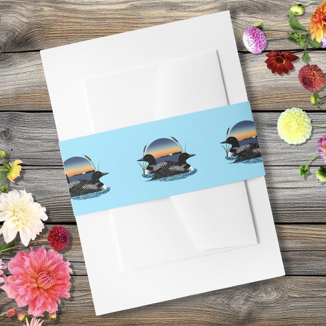 Loons Sunset Blue Invitation Belly Band (Creator Uploaded)
