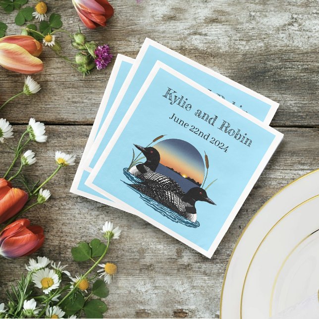 Loons Sunset Blue Napkin (Creator Uploaded)