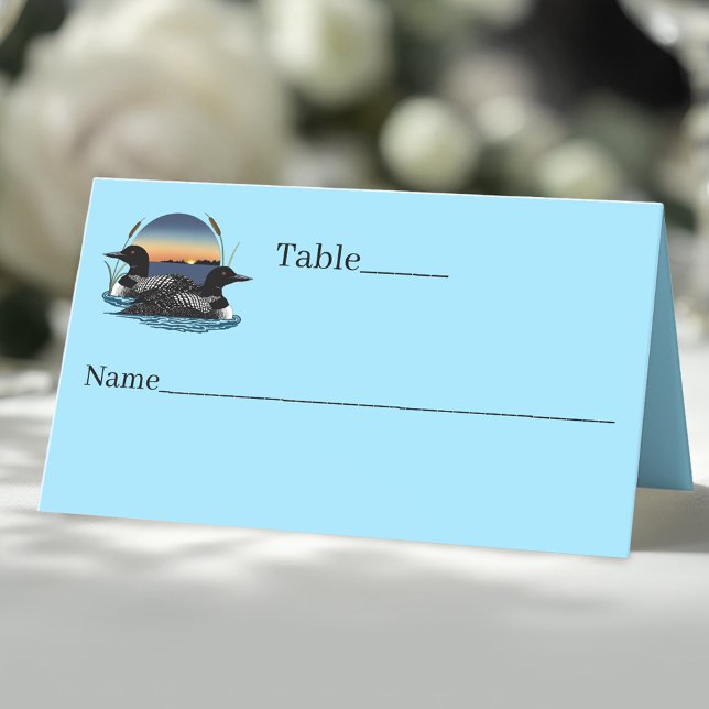 Loons Sunset Blue Place Card (Creator Uploaded)