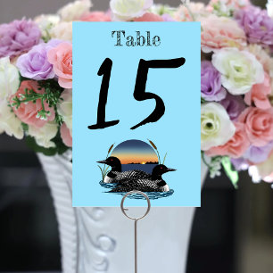 Loons Sunset Blue Table Number