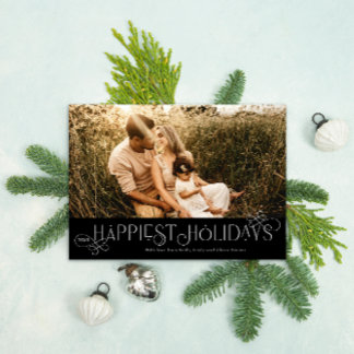 Loop de Loop Flourished Type Photo Holiday Card