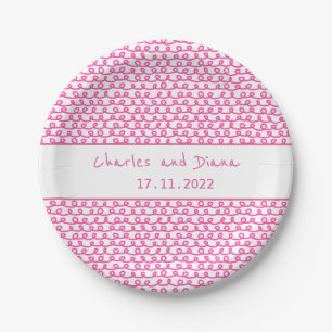 Loop De Loop Hot Pink Paper Plate