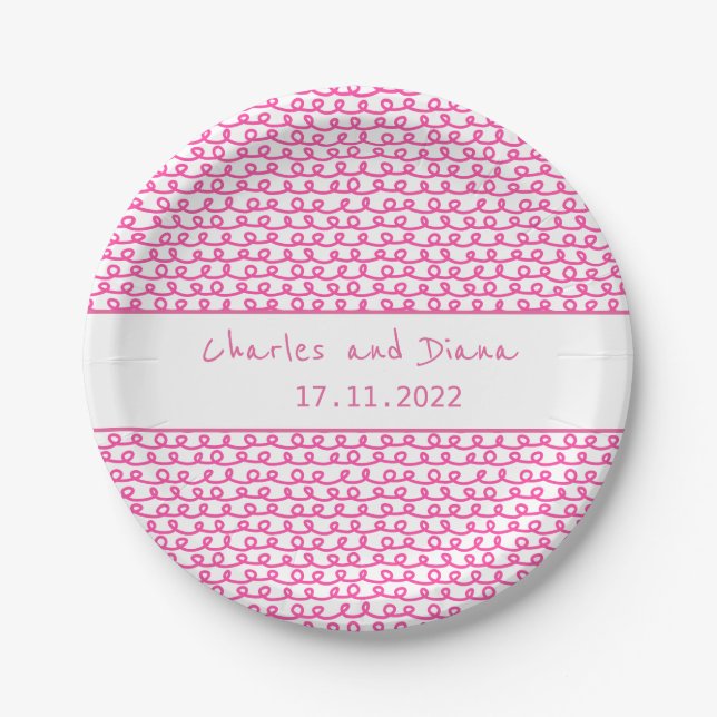 Loop De Loop Hot Pink Paper Plate (Front)