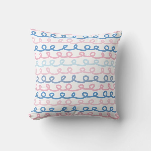 Loop De Loop Pink & Blue Cushion (Front)