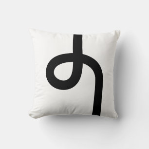 Looped Line - Black on White Cushion