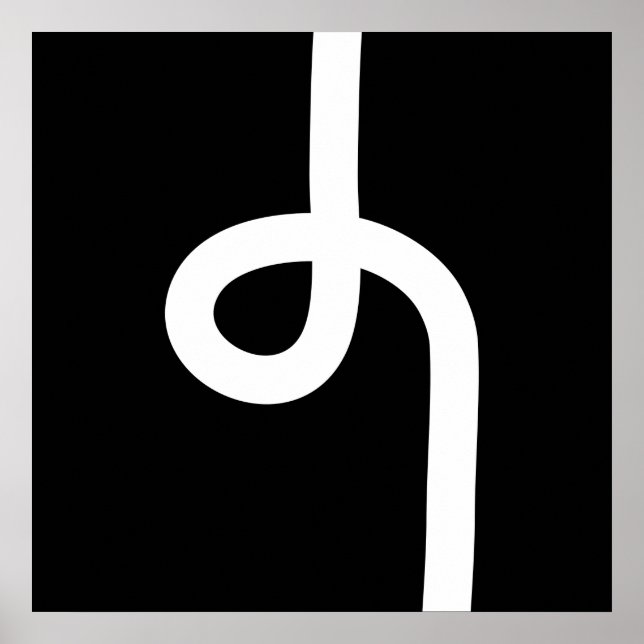 Looped Line - White on Black Poster (Front)