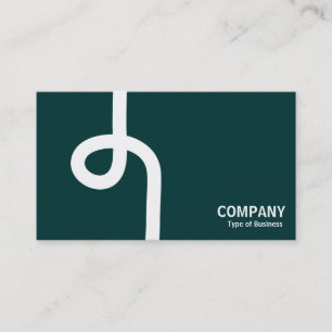 Looped Line - White on Dark Green Business Card