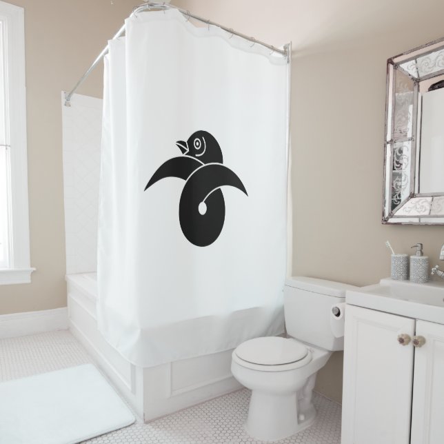 Looped wild goose shower curtain (In Situ)