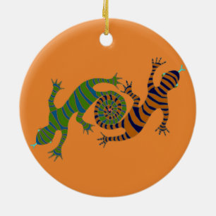 looping lizards ceramic tree decoration