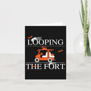 Looping The Fort Golf Cart Halloween Decor Bat  Card