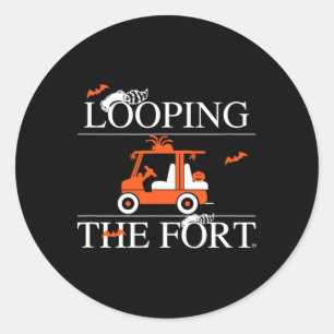 Looping The Fort Golf Cart Halloween Decor Bat Classic Round Sticker