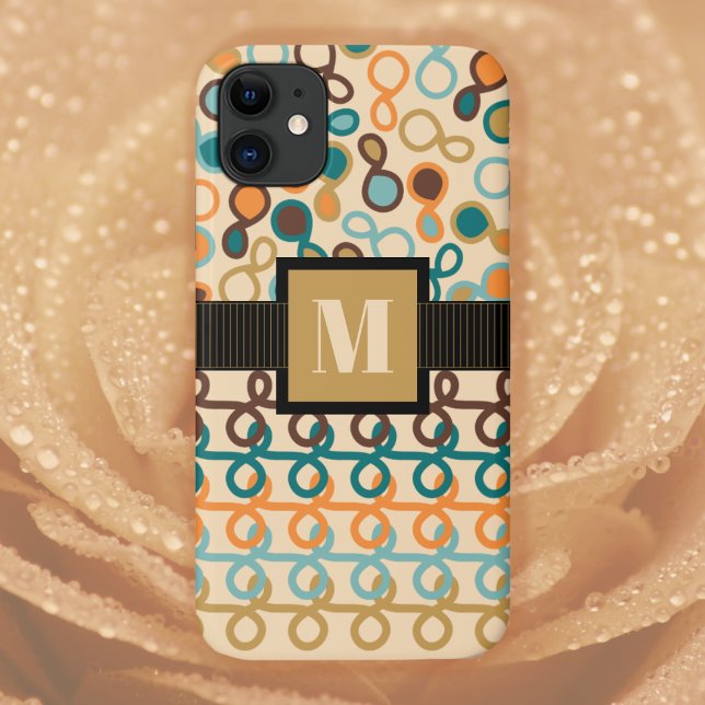 Loopy Lines with hybrid paisley in dark retro Case-Mate iPhone Case (Creator Uploaded)