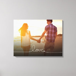 Loopy Love Heart String Knot Modern Photo Canvas Print