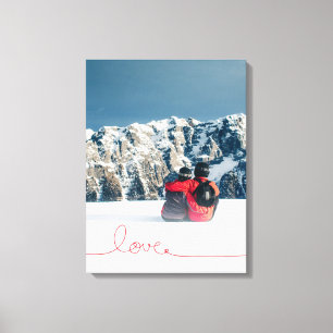 Loopy Love Heart String Simple Knot Modern Photo Canvas Print