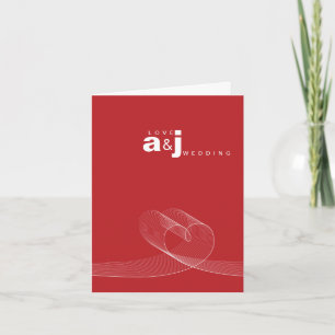 Loopy Love Lines White Wedding Invitation Card