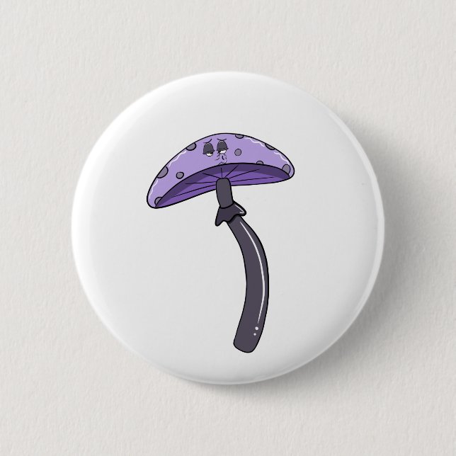 Loopy mushroom  6 cm round badge (Front)