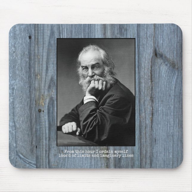 "Loos'd of Limits" Rustic Walt Whitman Quote Mouse Mat (Front)