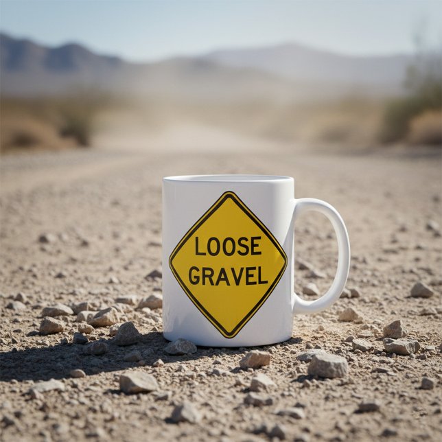 Loose Gravel Warning Sign Road Hazard  Coffee Mug (Creator Uploaded)
