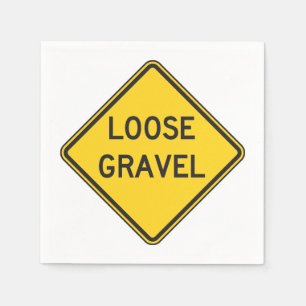 Loose Gravel Warning Sign Road Hazard  Napkin